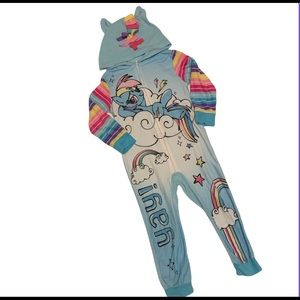 My Little Pony Rainbow Dash fleece zip-up union suit in size 6